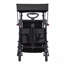Poussette Wagon pour 2 enfants, poussette pliable à tirer avec poignée réglable, auvent amovible pour harnais, 4 roues avec freins, poussette tandem multifonctionnelle pour le camping - noir