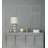Raw Concrete Table Lamp with Gold Accents and Linen Shade-1479644999
