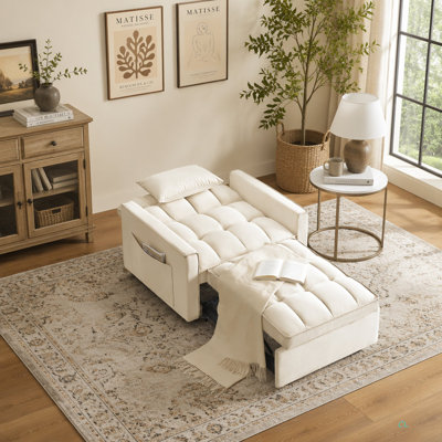 Canapé-lit, fauteuil convertible 3 en 1, fauteuil inclinable, fauteuil inclinable simple, convient aux petits espaces avec dossier réglable noir
