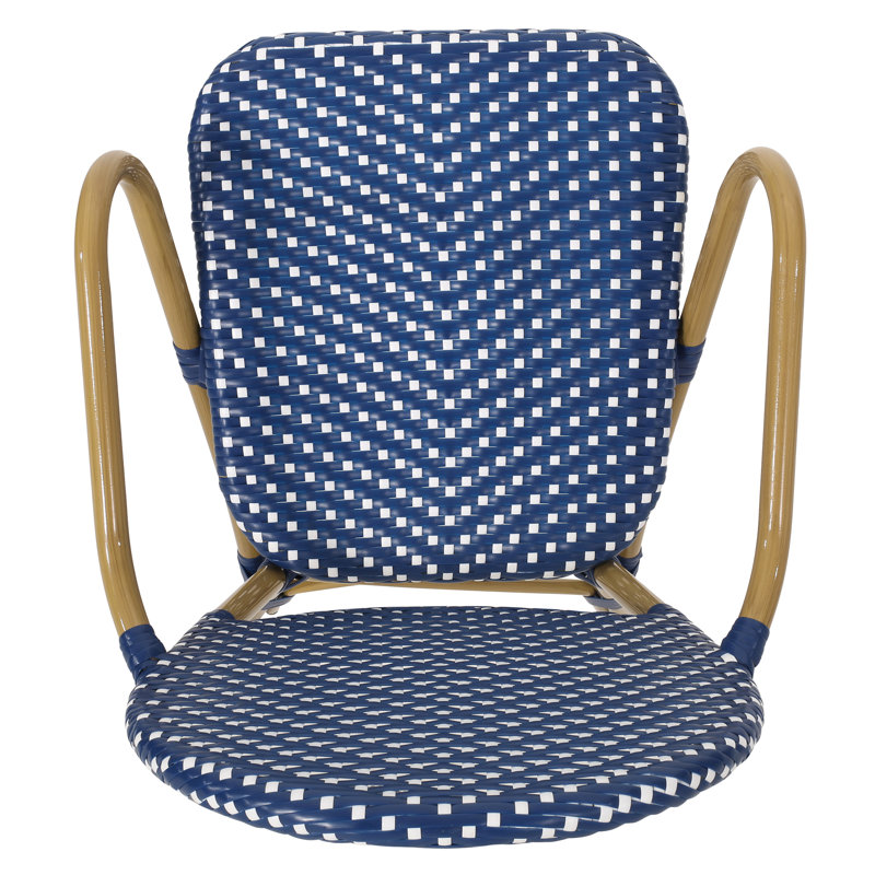 Chaise sarcelle française exceptionnelle avec des dimensions de 21,15 po de profondeur, 21,9 de largeur et 35,11 de hauteur pour les collaborations en plein air - profondeur, largeur, hauteur