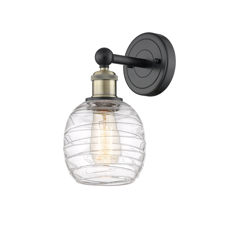 Cheraw Armed Sconce, Deco Swirl, Black Antique Brass