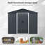 8x4 Metal Outdoor Storage Shed With Window Black - White