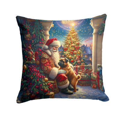 Coussin décoratif Brussels Griffon and Santa Claus