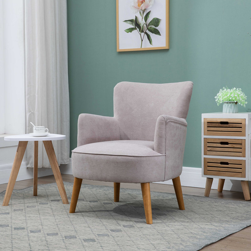 Acevedo Oak Tub Chair, Grey