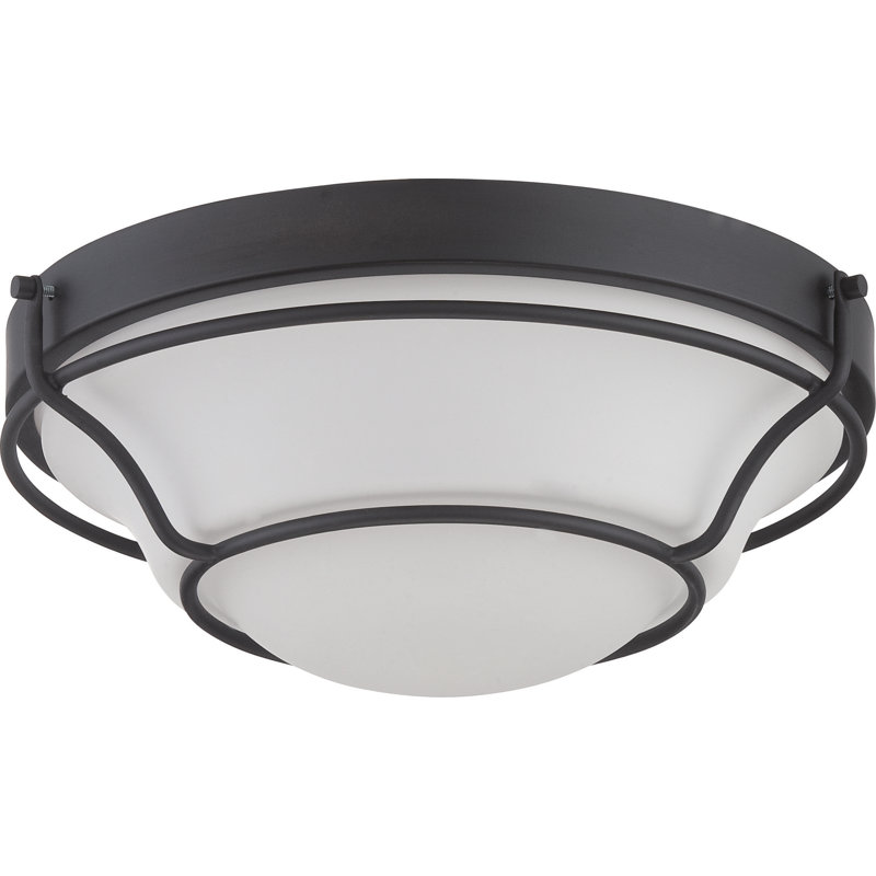 Alizay Glass LED Flush Mount, Aged Bronze