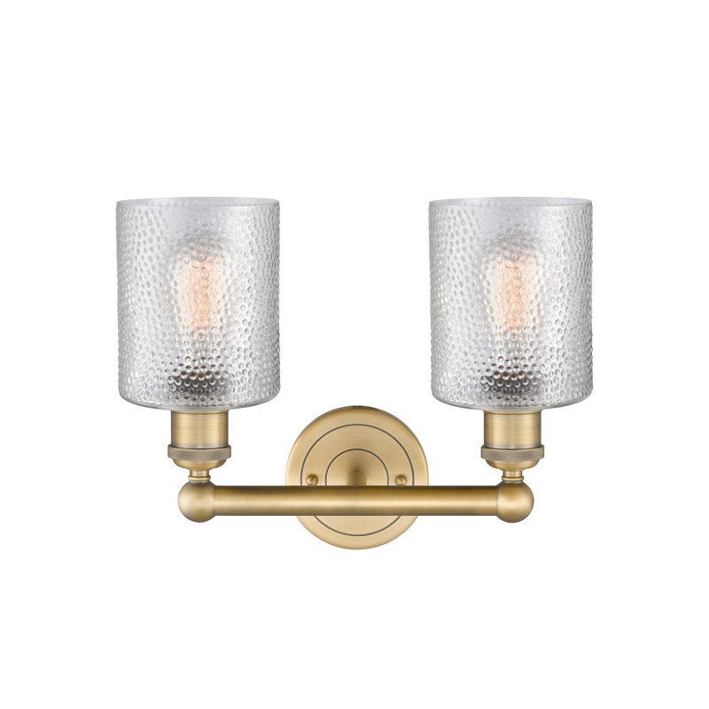 Éclairage pour meuble-lavabo à 2 lumières à intensité variable, Transparent, Laiton brossé