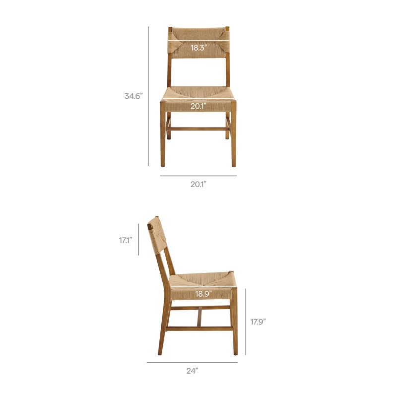 Ensemble de 2 chaises Bodie, Naturel / naturel