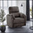 Contemporary Power Glider Recliner W/ Swivel Curved Arms Pillow Fill Polyester Fiber Primary Living Room-739899492