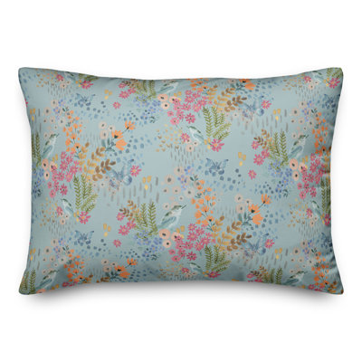 Coussin floral lombaire rectangulaire