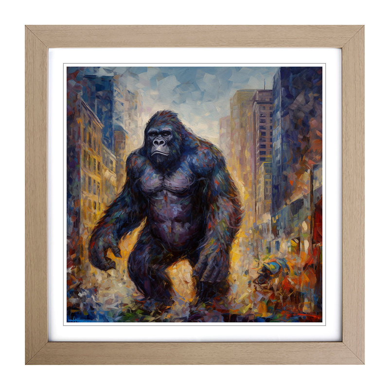 King Kong Neo-Impressionism - Framed Print, Oak