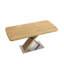 Table de salle à manger 47,25 "-63", couleur bois original, 4 à 6 personnes assises, table rétractable, base en métal et tubes en acier inoxydable (naturel)-207871953
