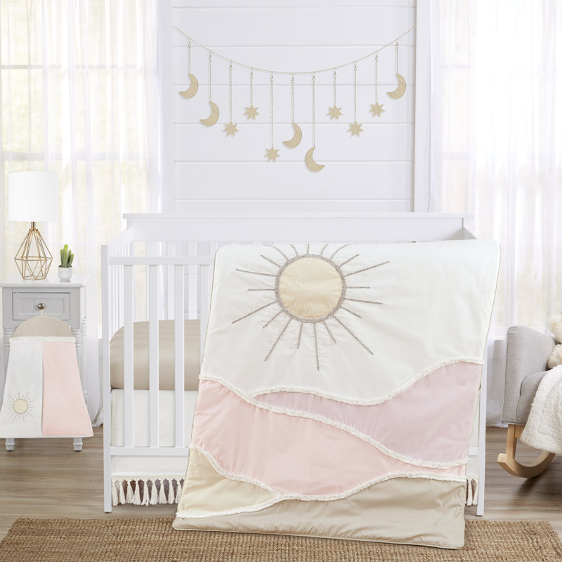 Desert Sun and Mountain 4 Piece Crib Bedding Set