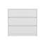 Commode Maldus, trois tiroirs, finition blanche