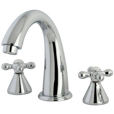 Robinet de baignoire romaine à 3 poignées et 3 poignées à fixation sur le comptoir Kingston Brass Naples
