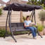 3 Person Metal Hanging Porch Swing and Canopy