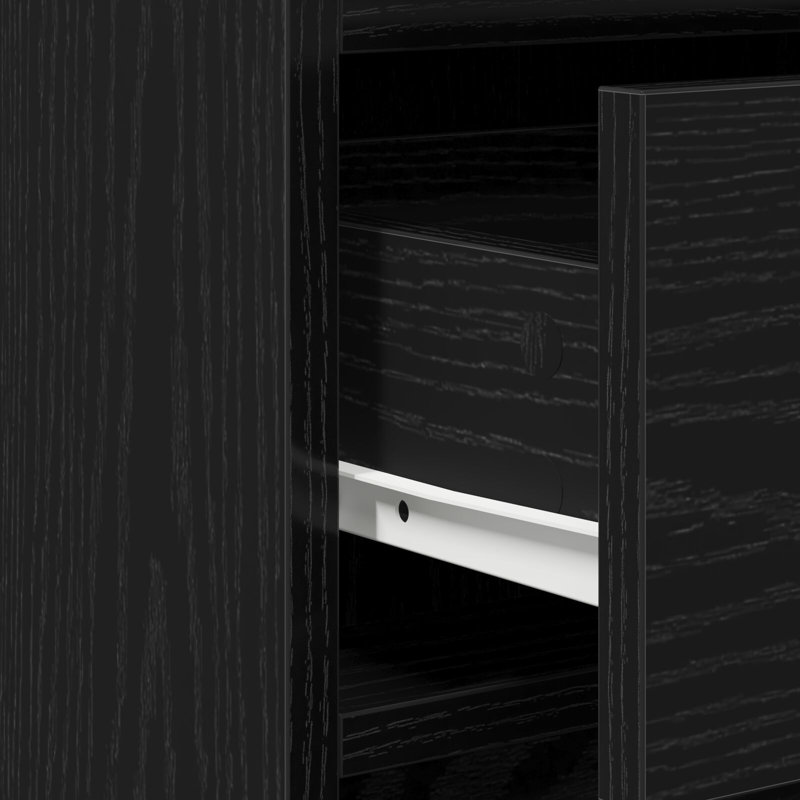 Dressing Table with Mirror, Black Oak