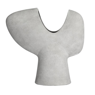 Vase abstrait en Y en terre cuite