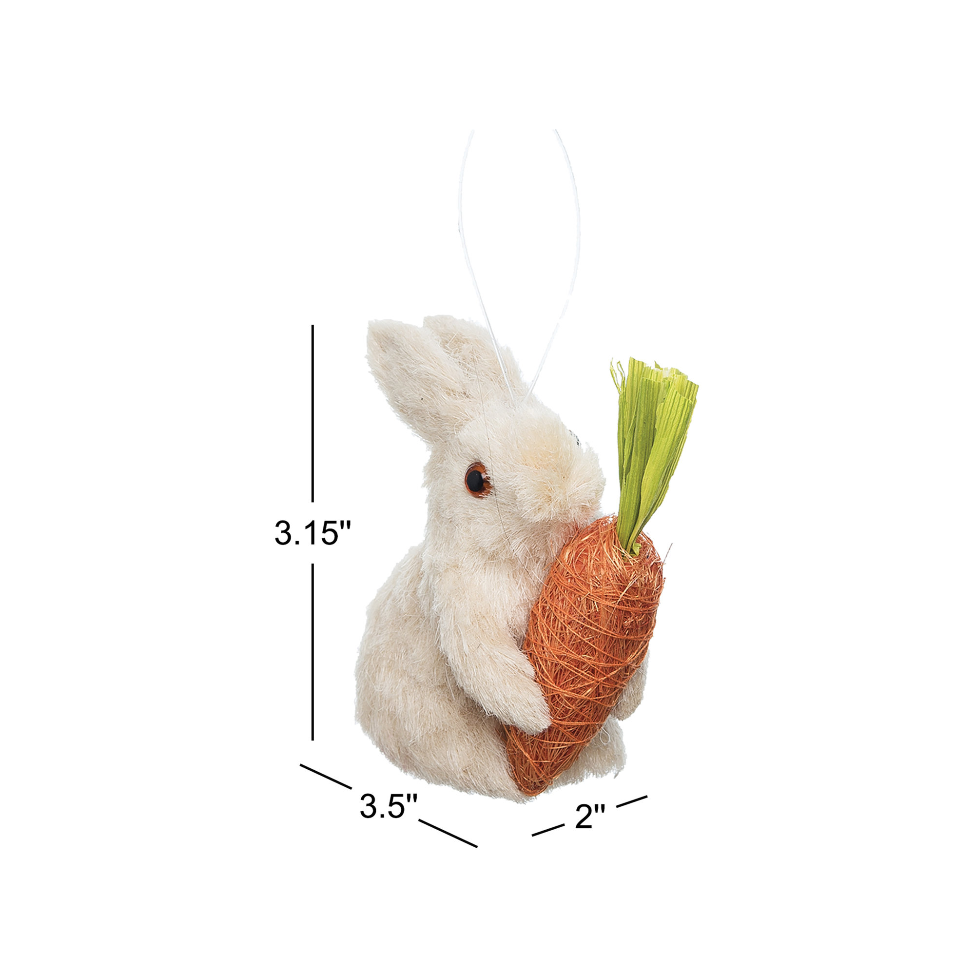 Bunny Rabbits with Carrots Hanging Figurine Ornament