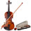 Ensemble de violon acoustique 4/4 avec étui, archet et colophane - ensemble de violon naturel pour apprenants adultes et amateurs, avec corps en tilleul, raccords en bois noirci et étui souple