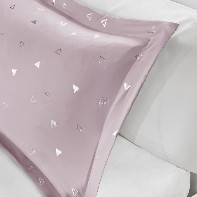 Ensemble de housse de couette Zoey, Mauve / argenté, Housse de couette double / grand et 2 taies décor