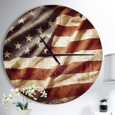 Drapeau américain - horloge murale moderne