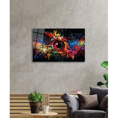 Peinture élégante en verre trempé décoratif, 27,6 po x 43,3 po | 100% verre trempé, épaisseur: 0,16 pouce | Superbe décoration intérieure pour le salon, le bureau ou la galerie | Pièce d'art unique, durable et élégante