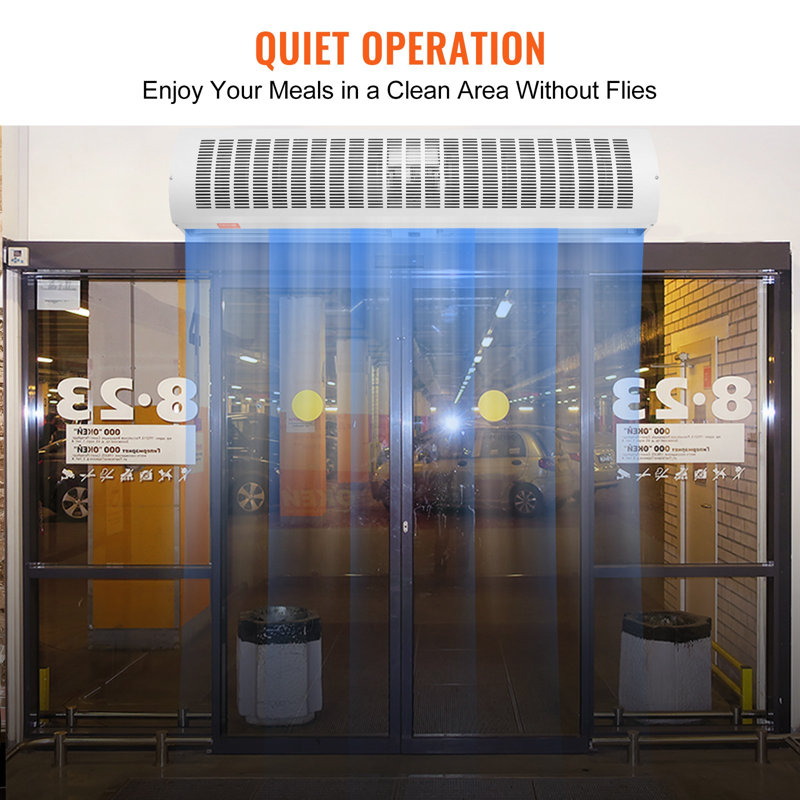 Rideau d'air intérieur commercial 48 "super puissance 2 vitesses 1650CFM, rideaux d'air muraux pour portes, ventilateur d'intérieur sur la porte avec fin de course robuste, installation facile 110V non chauffée