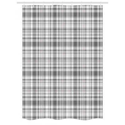 Plaid Shower Curtain with Hooks Included