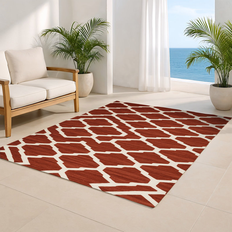 Tapis brun intérieur et extérieur Trellis, Rectangulaire 2 pi x 3 pi