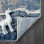 Tapis bleu / doré Marble-321004543