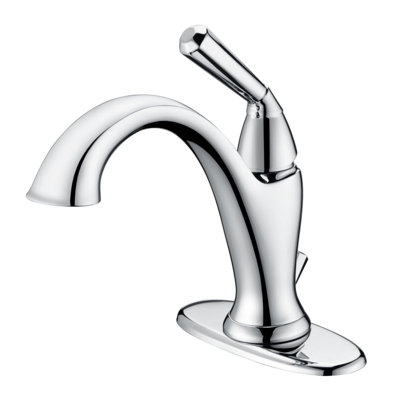 Z Collection Single-Handle Deck-Mount Mid-Arc Lavatory Bathroom Sink Faucet with Drain Assembly - Chrome Polished