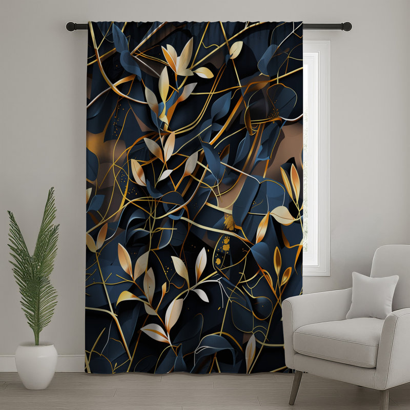 Rideaux à feuilles, voilages floraux et voilages à motif de feuilles - 1 panneau, 50 po x 80 po - 1 panneau, Transparent