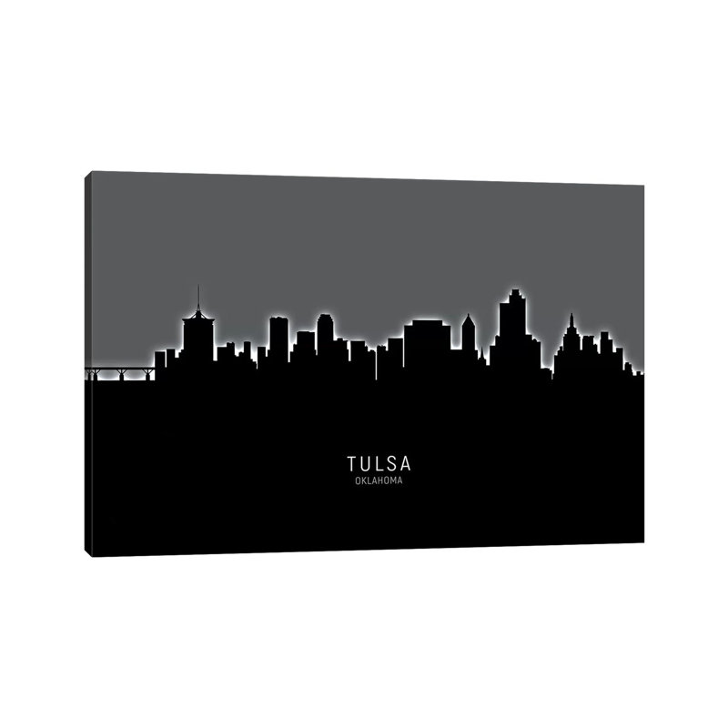 Tulsa Oklahoma Skyline by Michael Tompsett - 1 Piece Wrapped Canvas Wall Art, 66.04 cm H x 45.72 cm W x 3.175 cm D