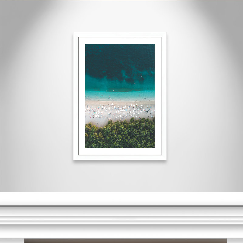 Aerial Coastline " Aerial Coastline ", Matte White Framed Paper