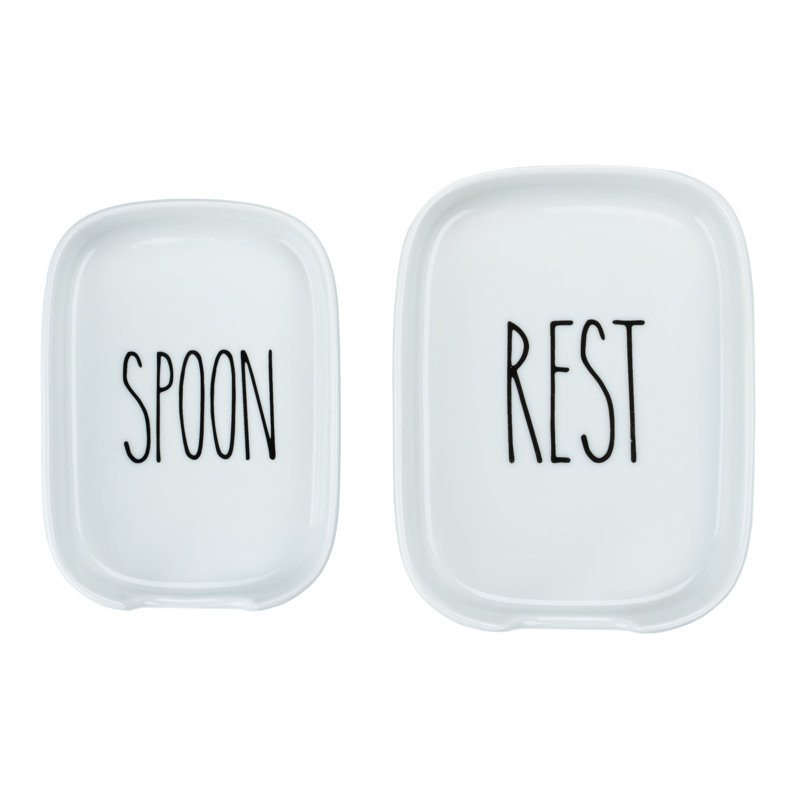 Ensemble de 2 cuillères en porcelaine, Spoon/rest