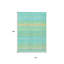 Tapis extérieur lavable rayé turquoise 10 pi x 14 pi