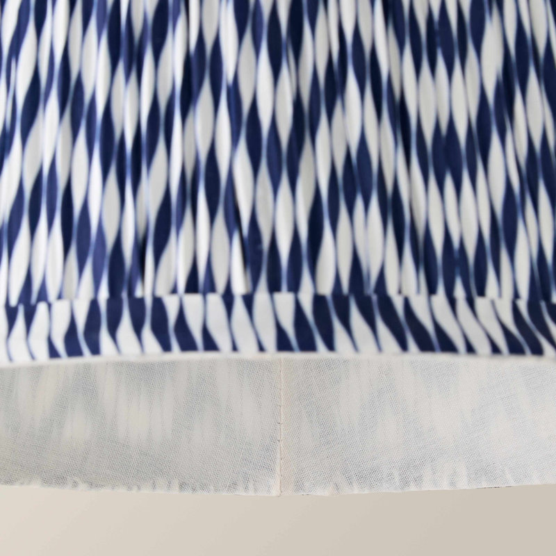 Saffira Pleat Taper Chevron Shade, Small 25cm without Bulb, Blue