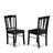 5 Piece Kitchen Table Set for 4 Includes a Round Dining Room Table with Pedestal and 4 Solid Wood Seat Chairs, Black-2093683421