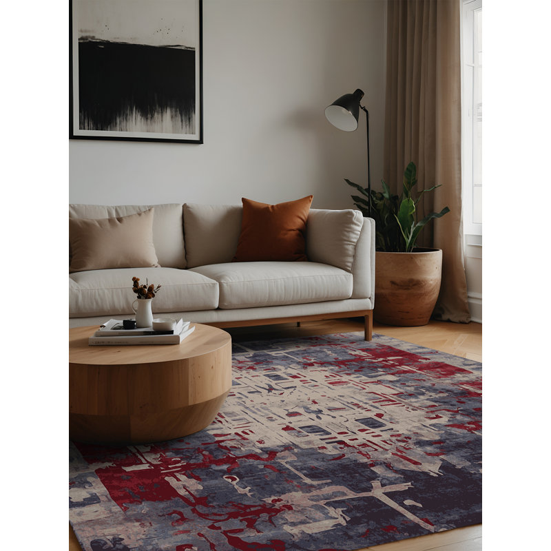 Tapis brun lavable à la machine, Carré 7 pi