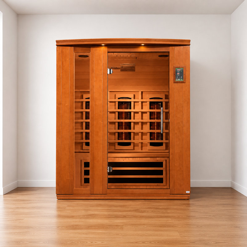 Dynamic Saunas Lugano 3 - Person Bluetooth Compatible FAR Infrared Sauna in Hemlock