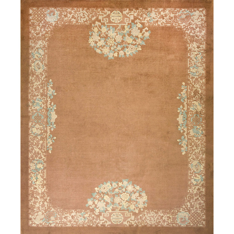 Antique Wool Chinese - Art Deco Knotted Rectangle Room Size 1930s Rug