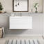Lavabo de meuble-lavabo 42 po. Armoire. Comptoir en résine. Fermeture douce. Tiroirs à fermeture éclair blanc brillant. Mobilier