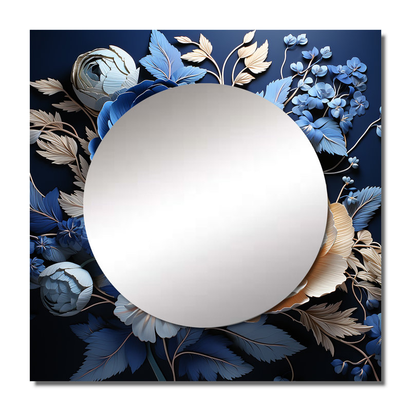 Aldin - Grand miroir mural carré Ranunculus pour chambre à coucher, 23 po x 23 po