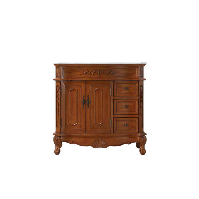 Ensemble de meuble-lavabo simple 36 po Lunette, Teck, 36"