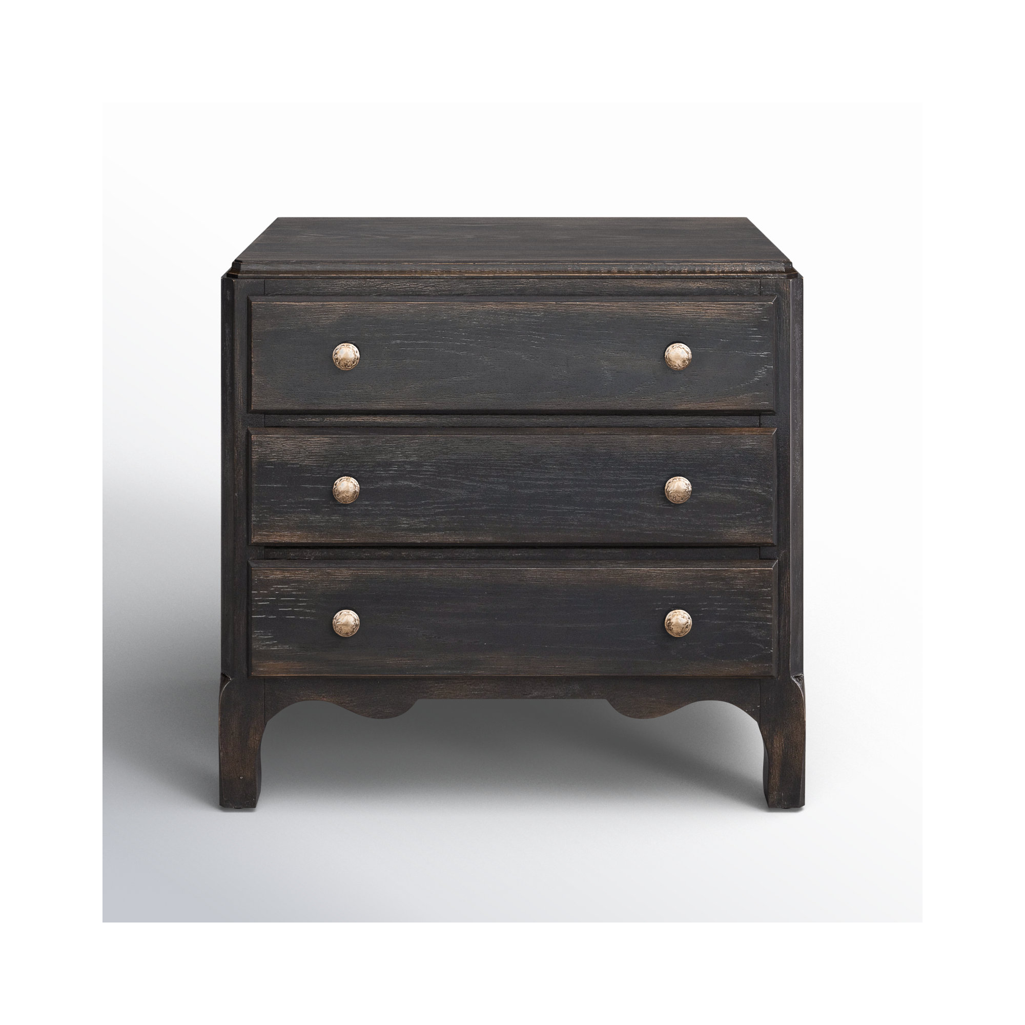 Alcy 32" W Three-Drawer Nightstand, Black