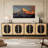 58" Fluted Buffet Table, Mid-Century Modern Sideboard Cabinet with Large Storage & Adjustable Shelves for Dining Room