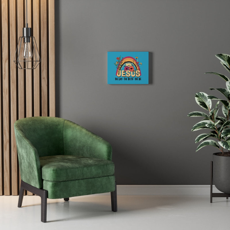 Jesus Rainbow Flower - Wrapped Canvas Print