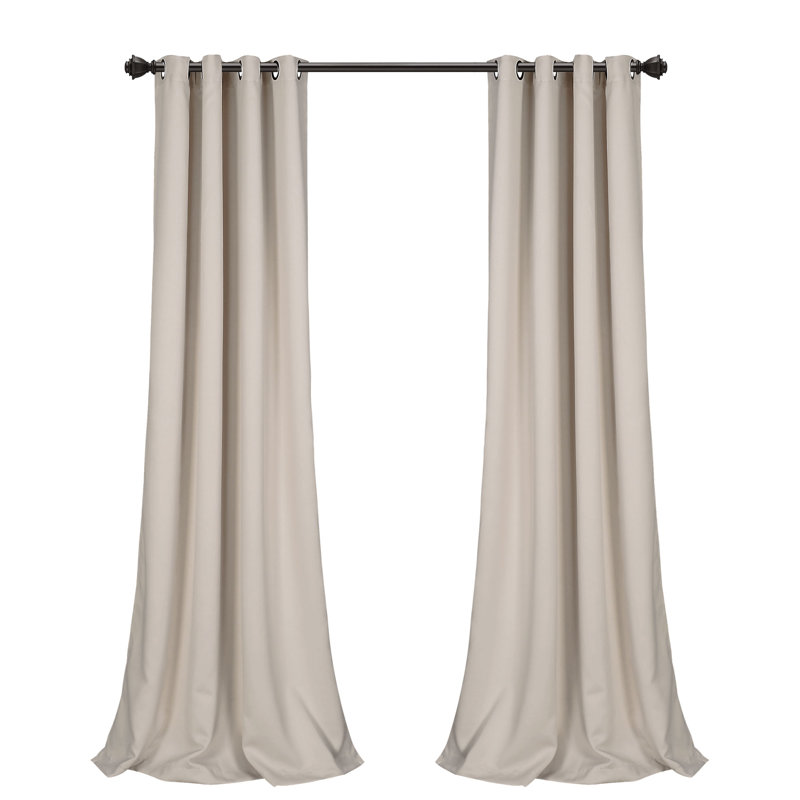 Insulated Blackout Curtain Pair, 52"W x 84"L, Wheat