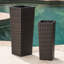 Outdoor PE Wicker Flower Pots, 2-Pcs Set, Beige, Weather-Resistant and Durable for Garden and Patio Decor-757277668