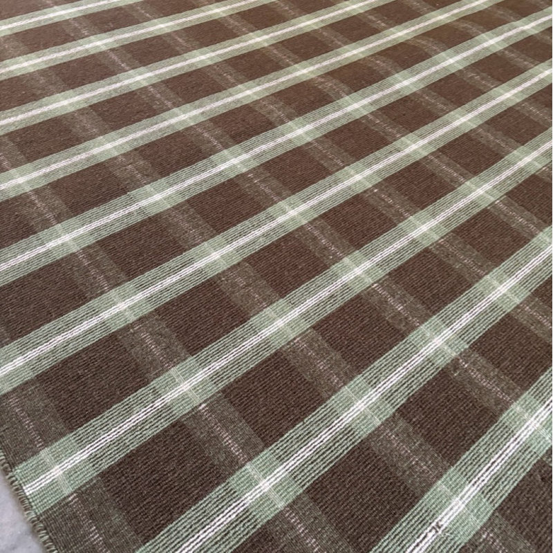 Wool Plaid Area Rug, Rectangle 9' x 12'